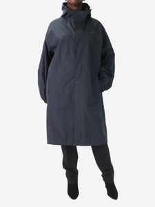 Helmut Lang Blue hooded raincoat - size L