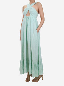 Gul Hurgel Green halter neck linen dress - size S