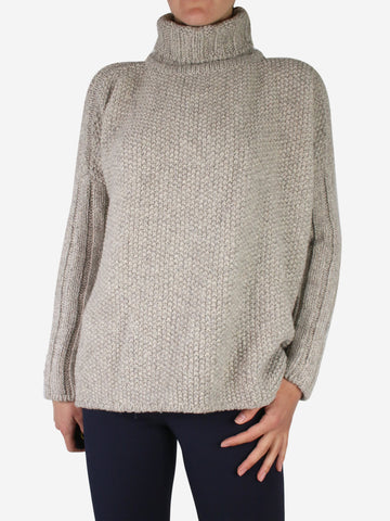 Neutral high-neck wool jumper - size M/L Knitwear Bamford 