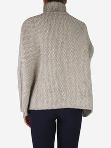 Bamford Neutral high-neck wool jumper - size M