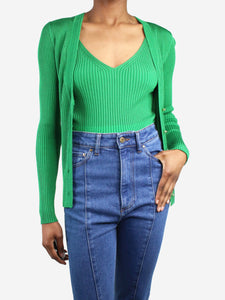 ME+EM Green sleeveless top and cardigan set - size XS