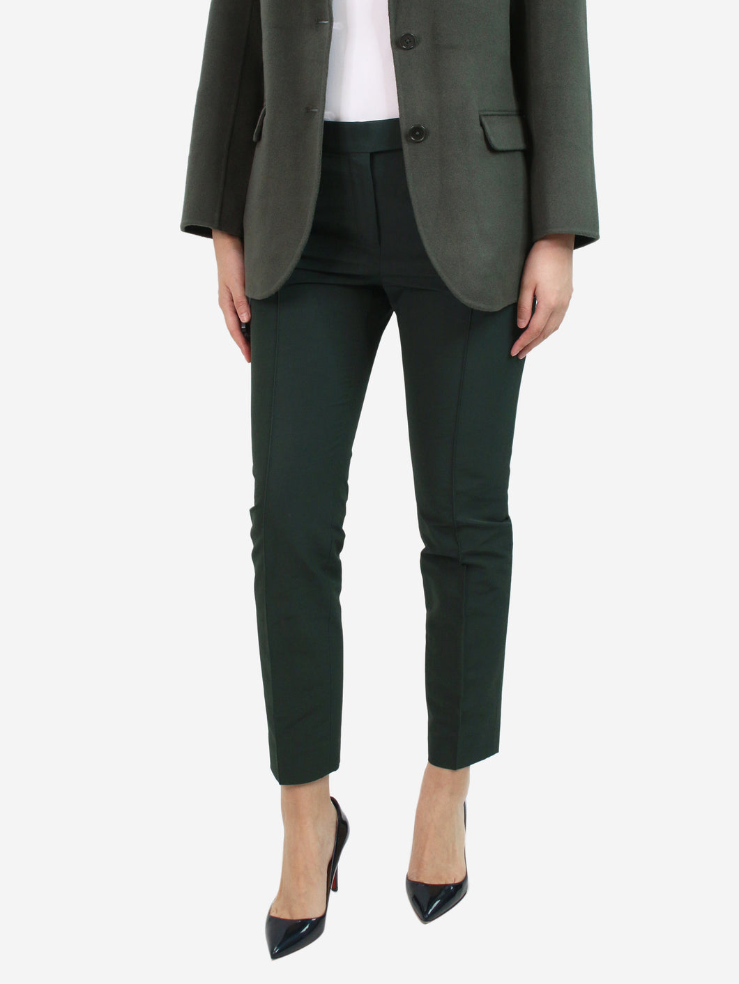 Green slim trousers - size UK 10 Trousers Celine 
