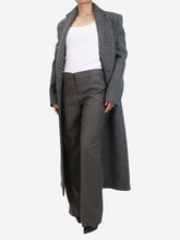 Load image into Gallery viewer, Green straight-leg wool trousers - size UK 12 Trousers Chloe 
