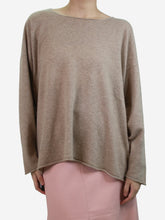 Load image into Gallery viewer, Neutral A-line bateau neck sweater - size UK 10 Knitwear Eskandar 
