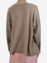 Load image into Gallery viewer, Neutral A-line bateau neck sweater - size UK 10 Knitwear Eskandar 
