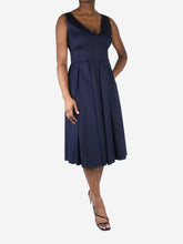 Load image into Gallery viewer, Blue sleeveless pleated dress - size IT 46 Dresses Prada 
