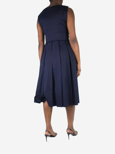 Prada Blue sleeveless pleated dress - size IT 46