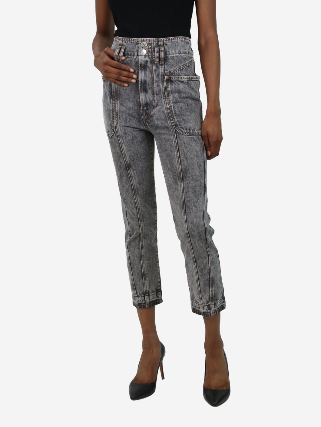 Grey acid wash utility jeans - size FR 34 Trousers Isabel Marant Etoile 