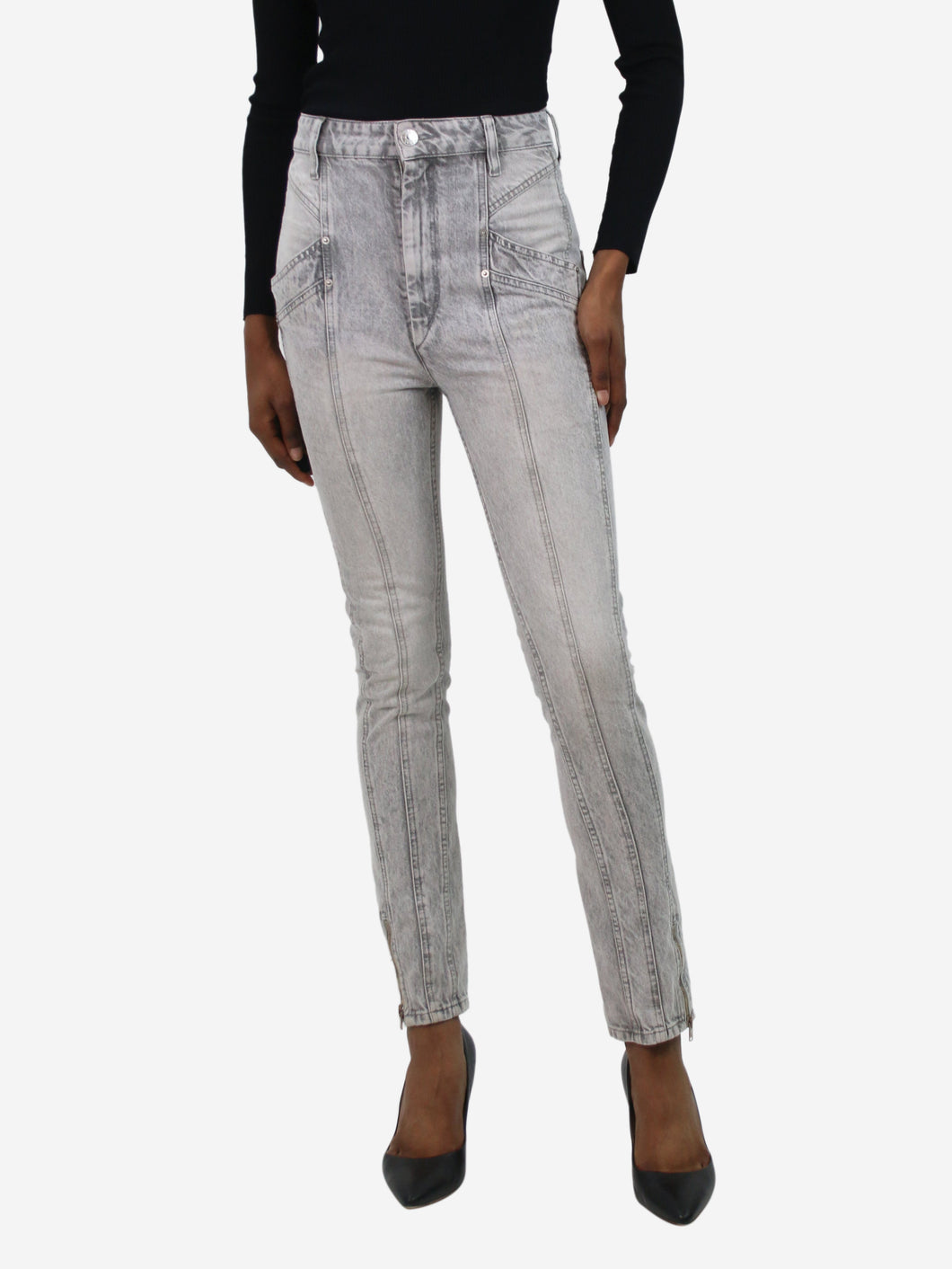 Grey panelled jeans - size FR 34 Trousers Isabel Marant 