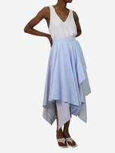 Load image into Gallery viewer, Blue asymmetric striped midi skirt - size IT 38 Skirts Loewe 
