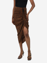 Load image into Gallery viewer, Brown ruched leopard print skirt - size US 2 Skirts Diane Von Furstenberg 
