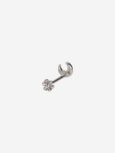 Load image into Gallery viewer, Silver white gold Diamond Moon Threaded Stud earring Jewellery Maria Tash 

