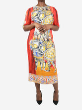 Load image into Gallery viewer, Red printed midi dress - size UK 14 Dresses Dolce &amp; Gabbana 
