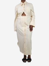 Load image into Gallery viewer, Cream cutout shirt dress - size L Dresses Nanushka 
