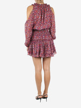 Load image into Gallery viewer, Purple floral printed mini dress - size S Dresses Misa 
