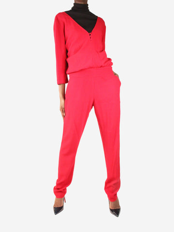 Red v-neck straight-leg jumpsuit - size 1 Jumpsuits Ba&sh 