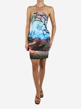 Load image into Gallery viewer, Multicoloured landscape printed bustier dress - size UK 8 Dresses Mary Katrantzou 

