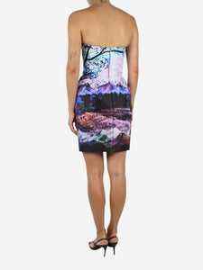 Mary Katrantzou Multicoloured landscape printed bustier dress - size UK 8