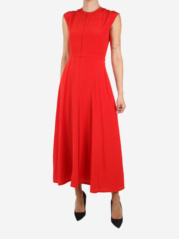 Red silk sleeveless midi dress - size UK 10 Dresses Victoria Beckham 