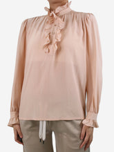 Load image into Gallery viewer, Pink ruffle collar silk top - size UK 8 Tops Stella McCartney 
