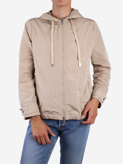 Cream hooded ultra light jacket - size UK 8 Coats & Jackets Peserico 