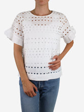Load image into Gallery viewer, White embroidered top - size UK 10 Tops See By Chloe 
