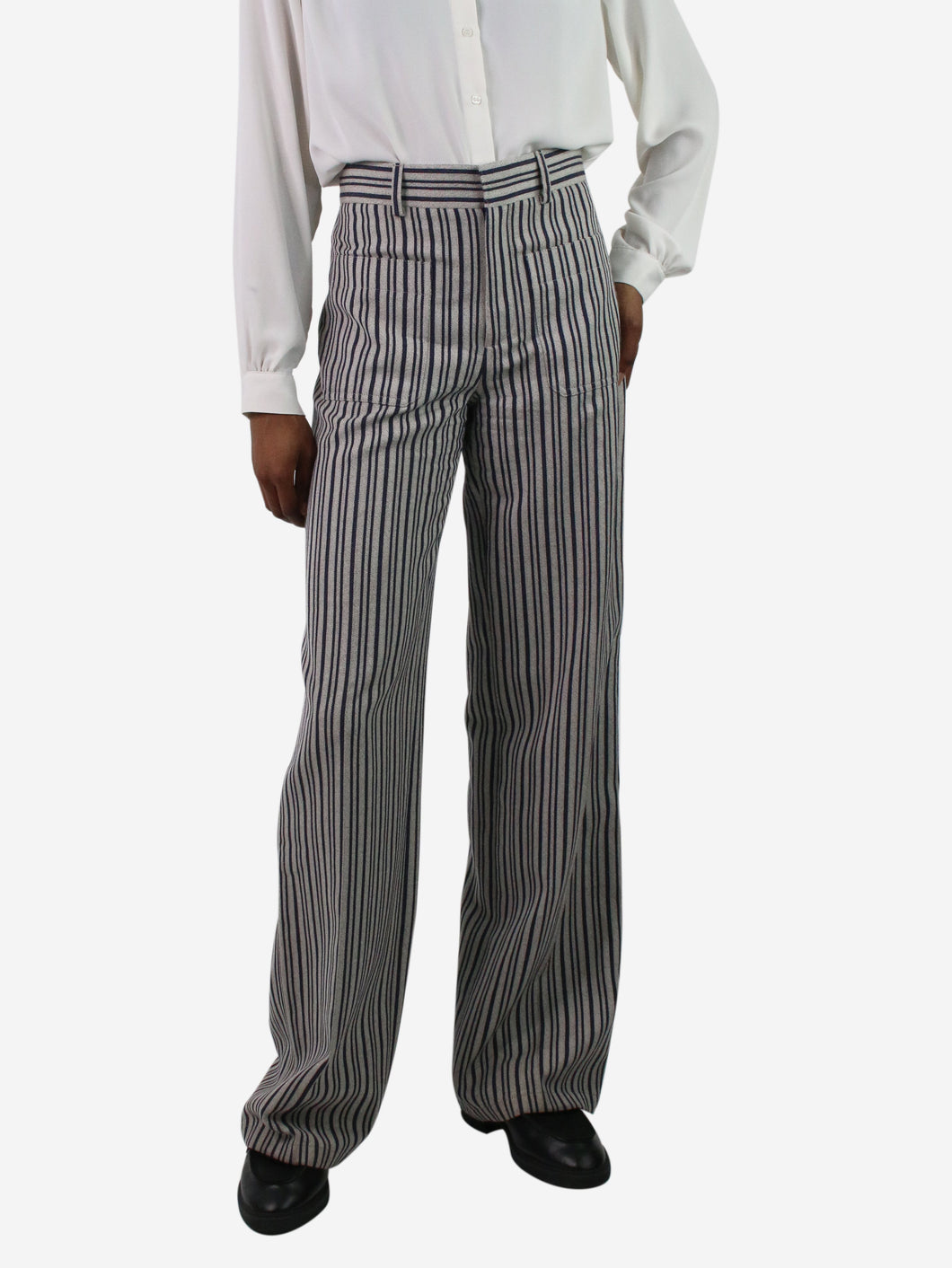 Grey striped trousers - size UK 6 Trousers Christian Dior 