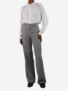 Christian Dior Grey striped trousers - size UK 6