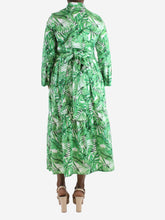 Load image into Gallery viewer, Green palm print shirt dress with belt - size L Dresses Catherine Prevost 
