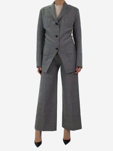 Toteme Grey high-rise cut wool trousers and blazer set - size UK 8