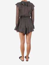 Load image into Gallery viewer, Grey silk polka dot playsuit - size UK 10 Jumpsuits Zimmermann 
