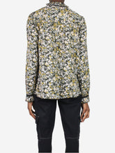 Load image into Gallery viewer, Green floral printed blouse with ruffled neckline detail - size UK 8 Tops ME+EM 
