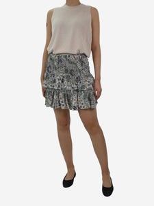 Isabel Marant Etoile Green floral tiered mini skirt - size FR 36