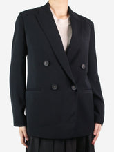 Load image into Gallery viewer, Black double-breasted blazer - size UK 8 Coats &amp; Jackets Vince 
