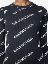 Load image into Gallery viewer, Black logo printed long-sleeved top - size M Tops Balenciaga 
