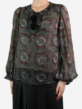 Load image into Gallery viewer, Green sheer paisley blouse - size FR 34 Tops Saint Laurent 
