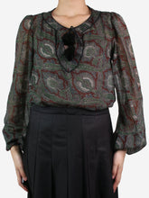 Load image into Gallery viewer, Green sheer paisley blouse - size FR 34 Tops Saint Laurent 
