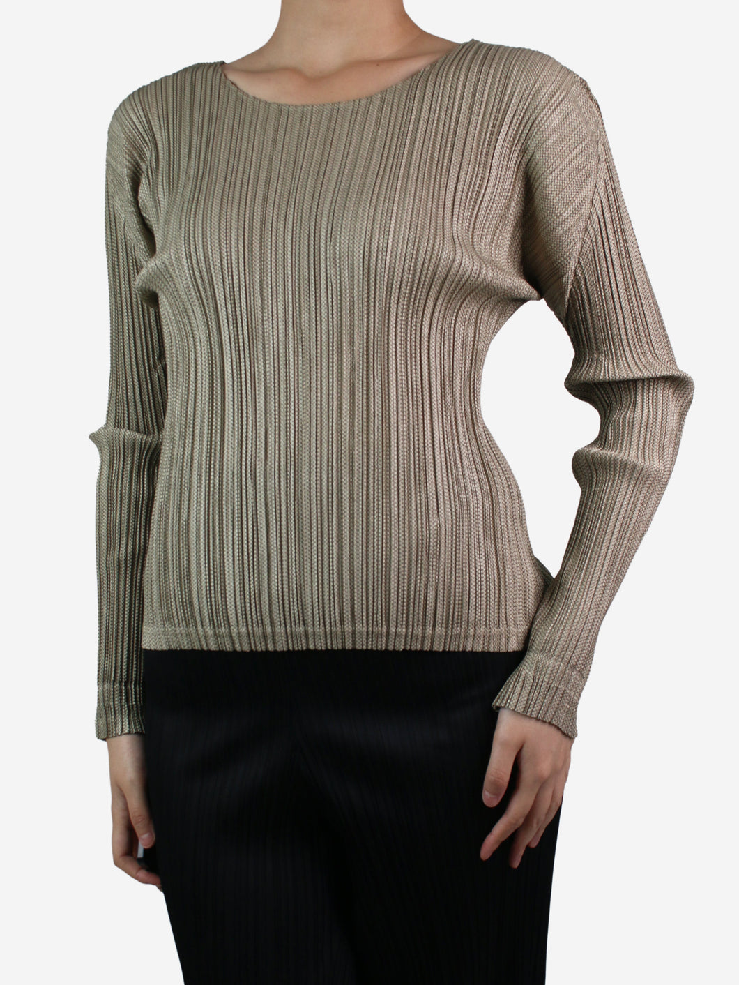 Neutral pleated top - Brand size 3 Tops Pleats Please 