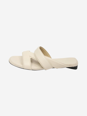 Cream leather Band sandals - size EU 39 Flat Sandals Bottega Veneta 