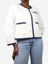 Load image into Gallery viewer, Cream wavy trimmed jacket - size US 10 Coats &amp; Jackets J.Crew 
