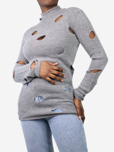 Load image into Gallery viewer, Grey hole knit sweater - size IT 42 Knitwear Prada 
