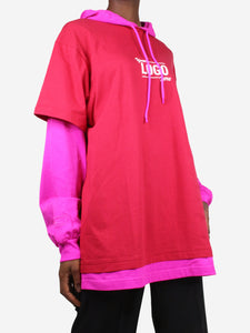 Balenciaga Red faux layer hoodie - size XS