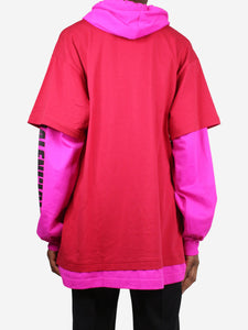 Balenciaga Red faux layer hoodie - size XS