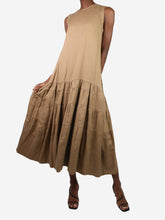 Load image into Gallery viewer, Brown sleeveless linen maxi dress - size UK 8 Dresses Three Graces 
