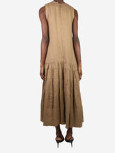 Load image into Gallery viewer, Brown sleeveless linen maxi dress - size UK 8 Dresses Three Graces 
