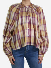 Load image into Gallery viewer, Multi balloon sleeved checkered shirt - size UK 12 Tops Isabel Marant Etoile 

