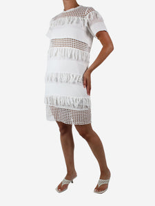 Sea New York White fringed cutout dress - size US 4