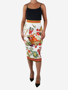 Dolce & Gabbana Multicolour vegetable-print charmeuse skirt - size IT 40