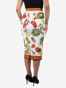Dolce & Gabbana Multicolour vegetable-print charmeuse skirt - size IT 40