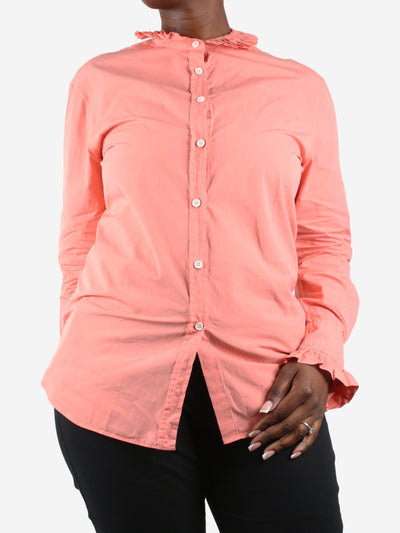 Pink ruffled collar shirt - size M Tops The Gigi 